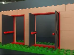 Lego compatible fire escape doors