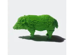 Pixelated wild boar (sanglier pixelisé)