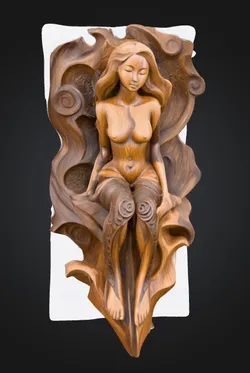 Sexy women carved of wood