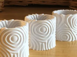 Decorative Round Planter with Carved Pattern
