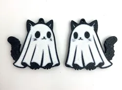 Halloween Ghost Cat Earrings / Pendientes Gato Fantasma