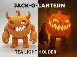 Jack-o-Lantern Monster LED Tea Light Holder