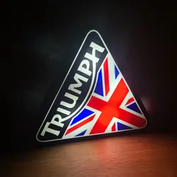 Lighting & Lamps STL indir - Triumph Trident Bonneville Union jack LED Lightbox Desk Wall - 3DPFactory
