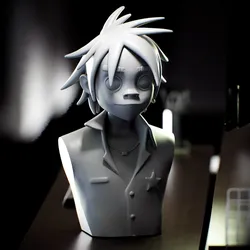 Characters & Creatures STL Download - Gorillaz 2D Bust superplasticby greencatpoly