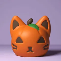 Characters & Creatures STL indir - Pumpkin Cat - Pawprints