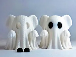 Knitted Halloween Ghostly Elephant - NO AMS