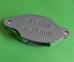 Radius gauge 1-20 mm M3 Improved, Pan Head Screws and Larger Hex Nuts