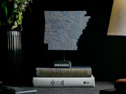 Arkansas, USA (AR) Topographic Map with Rivers