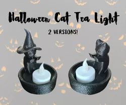 Cute Halloween Cat Tea Light Holder