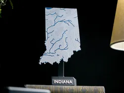Indiana, USA (IN) Topographic Map with Rivers