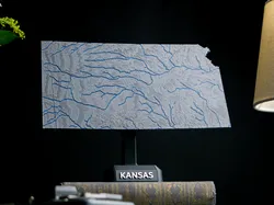 Kansas, USA (KS) Topographic Map with Rivers