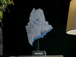 Maine, USA (ME) Topographic Map with Rivers