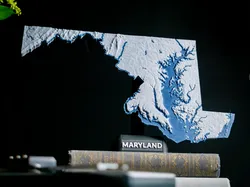 Maryland, USA (MD) Topographic Map with Rivers