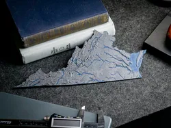 Virginia, USA (VA) Topographic Map with Rivers