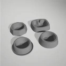 Gratis Pets STL indir - Pet Cat Dogs Animals Small Feeders - 3D Dimensions