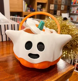 Pumpkin Ghost Halloween Bucket V2