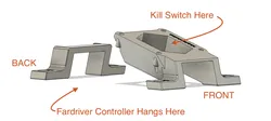 Razor MX500/MX650 Fardriver bracket with Battery Disconnect Switch (kill switch) mount point