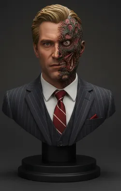 Harvey Dent two-face bust