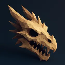 Low Poly Dragon Skull 3D Model