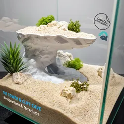 Aquarium & Terrarium Tower Cliff Cave | Vertical Cliff Hide with Shelter for Fish and Reptiles