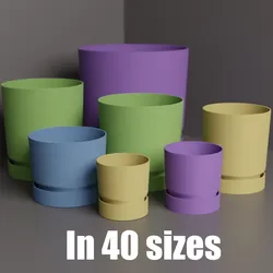 Minimalistic draining planter 40 sizes (6cm to 20cm)