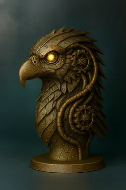 Steampunk eagle head