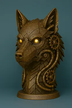 Steampunk wolf head