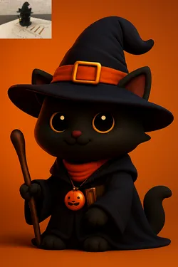 Witch Halloween Cat