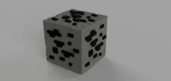 3D Minecraft Coal Diamond Iron Redstone Ore Block