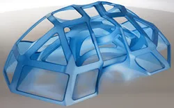 Chamfered Cube Corner Projection derived 3D abstract shape