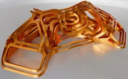 Chamfered Cube Corner Projection derived 3D abstract shape, approach 2