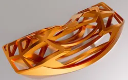 Chamfered Cube Corner Projection derived 3D abstract shape, attempt two with arbitrary modifications