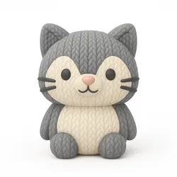 Knitted Chibi Kitten