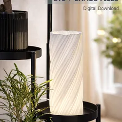 Modern Twisted Lamp Shade STL | Minimalist LED | 2 Sizes Included STL + Bambu Files