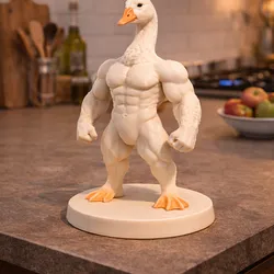 Muscle Goose Statue STL | Strong Goose Figure | Bodybuilder Animal Sculpture