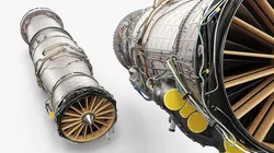 Pratt Whitney F135 Fighter Engine Metallic 3D model