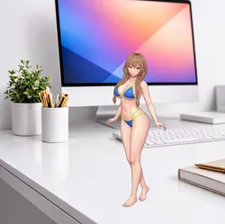 Sculptures & Artworks STL تنزيل - Sexy Anime Beach Girl Blue Yellow Bikini - 3DStudioVB