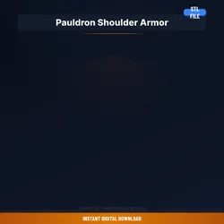 Single Shoulder Pauldron Armor Piece, Layered Plates, - STL File for 3D Printing