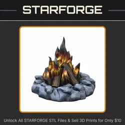 28mm DND Campfire Fantasy Terrain Miniature for Tabletop Gaming StarForge Kits 3D Print STL File