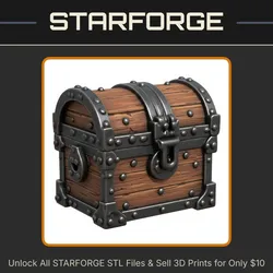 28mm DND Ironbound Treasure Chest for RPG Terrain StarForge Kits 3D Print STL File