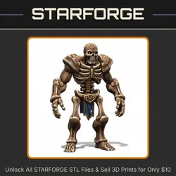 28mm DND Skeleton Defender in Ancient Armor Fantasy Miniature StarForge Kits 3D Print STL File