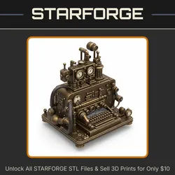 28mm Mechanical Console Gears Pipes Gauges Industrial Design StarForge Kits 3D Print STL File