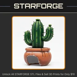 Cactus Shaped Pet Hide with Cozy Shelter Design StarForge Kits 3D Print STL File