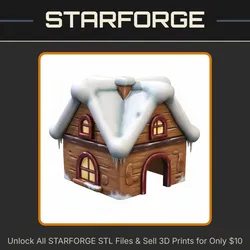 Cozy Cottage Winter Theme Pet Hide for Small Animals StarForge Kits 3D Print STL File
