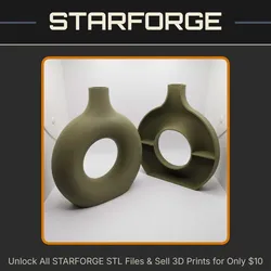 Donut Shaped Vase with Hidden Compartment for Valuables (Requires Pausing During Print) StarForge Kits 3D Print STL File