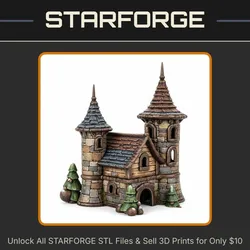 Enchanted Winter Castle Pet Hide for Small Animals StarForge Kits 3D Print STL File