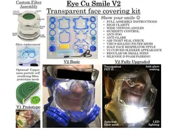 Eye Cu Smile V2 Transparent Face Covering Kit / Clear Mask NanoHack Copper3D Filter