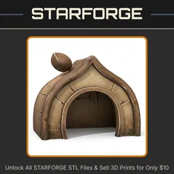 Leaf Topped Fairy Tale Pet Hide for Small Animals StarForge Kits 3D Print STL File