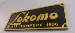 Lokomo builder's plate