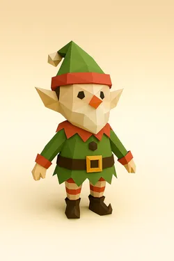 Low Poly Elf 3D Model